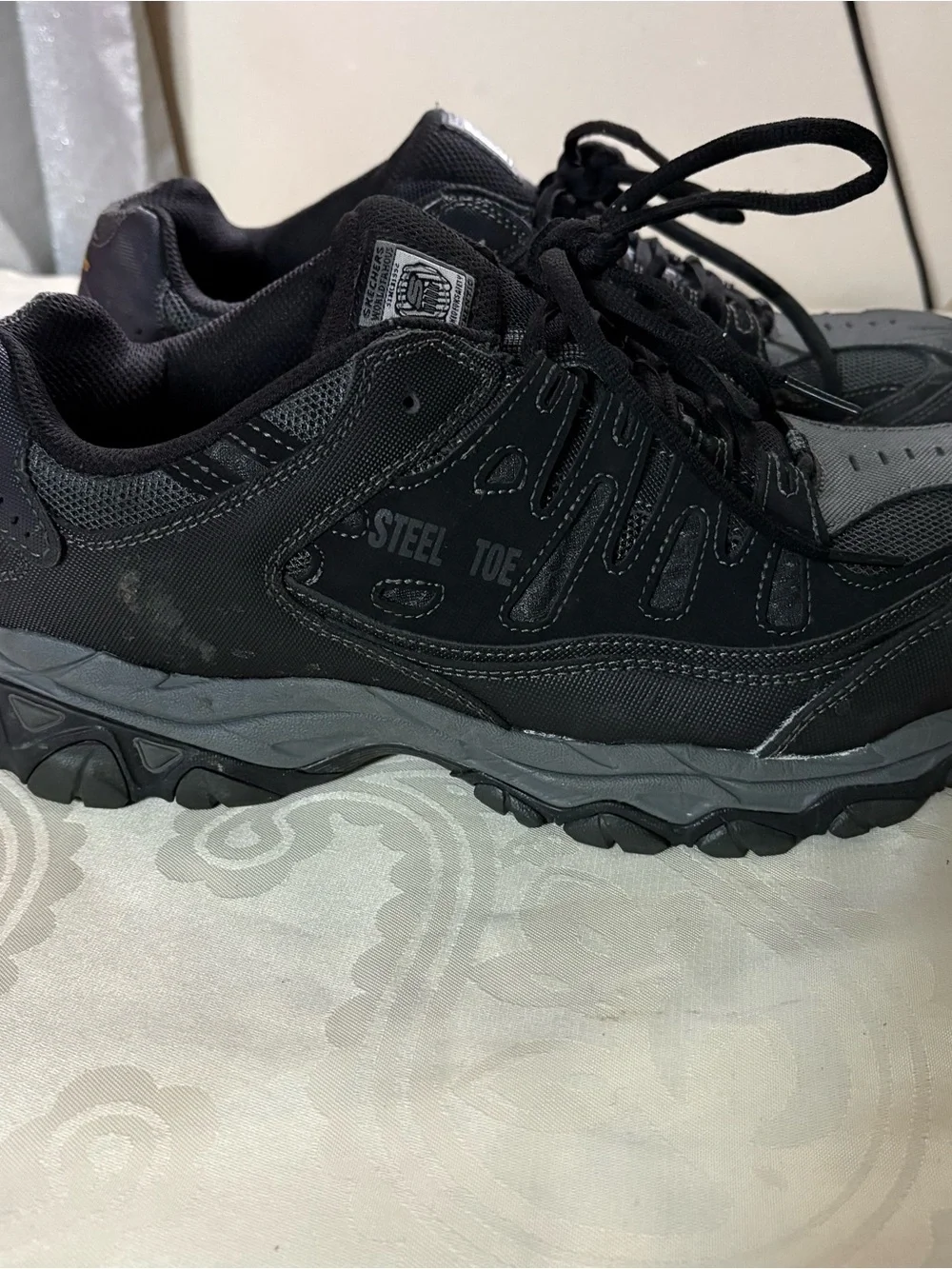 Skechers Men's Black Athletic Steel Toe Sneakers